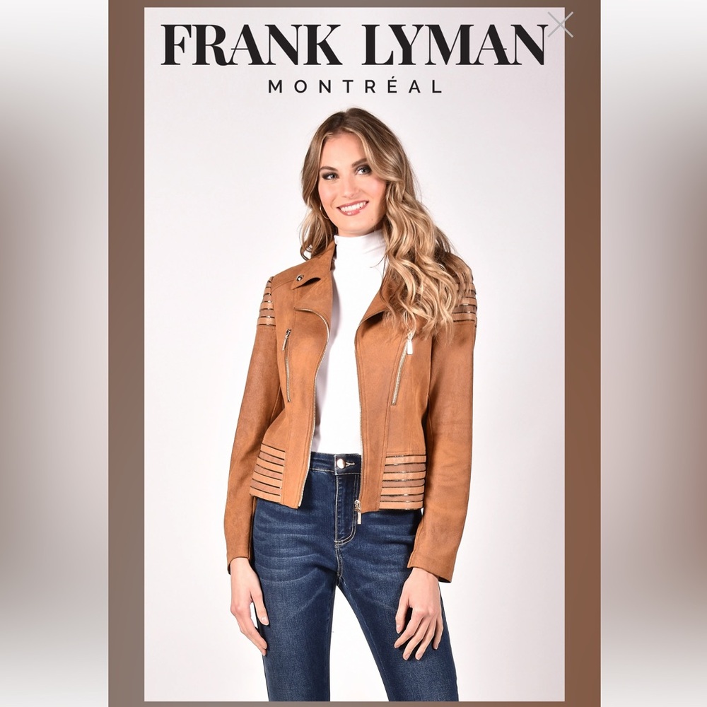 NWT Frank Lyman Montreal Gold Chestnut Moto jacket women size XL